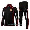 Chaqueta De Entrenamiento Trajes Manchester United 2022-23 Negro Blanco - Hombre